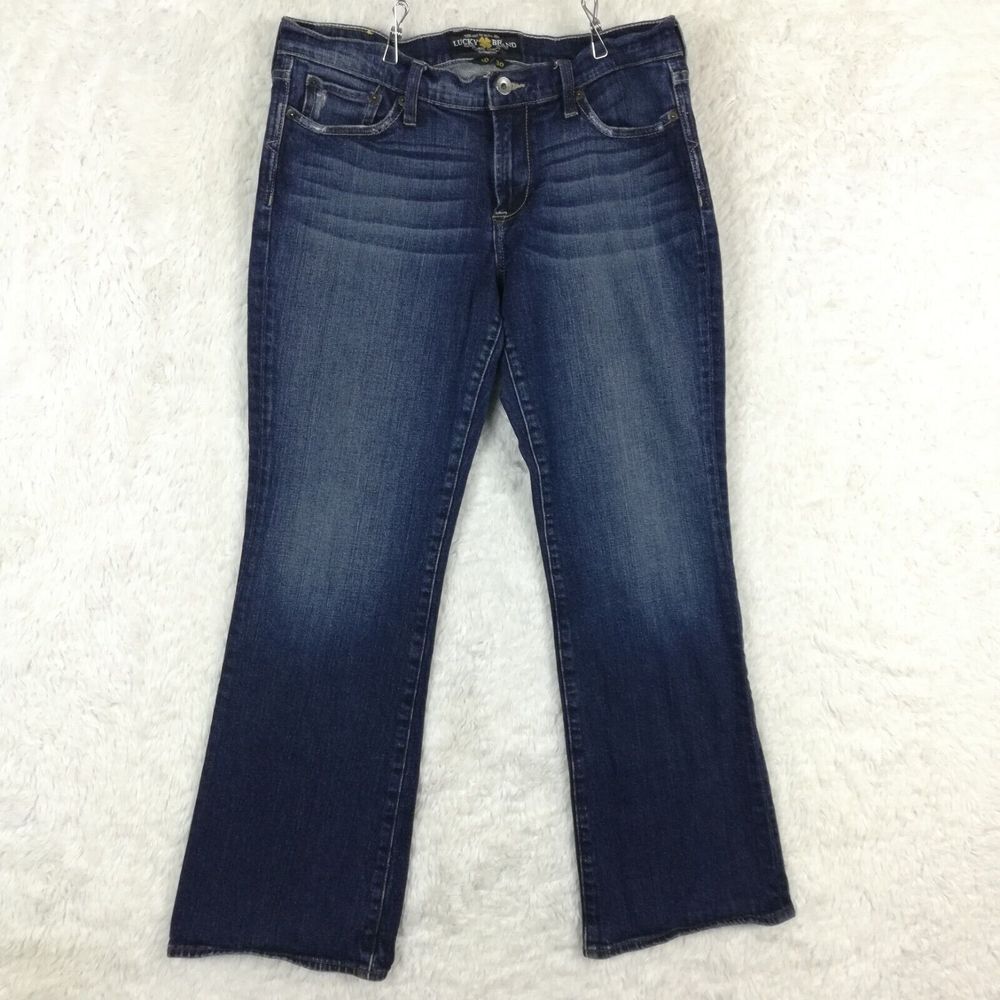 Lucky Brand Womens‎ Jeans Sweet N Low Boot Cut Denim Blue Whiskering Stone 30